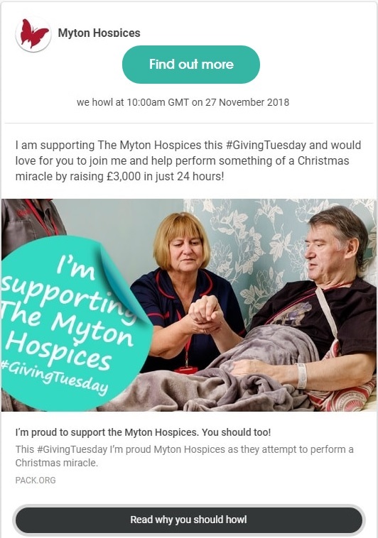 The Myton Hospices Hospice Warwick Coventry Leamington Spa Rugby - Pack Image - Giving Tuesday