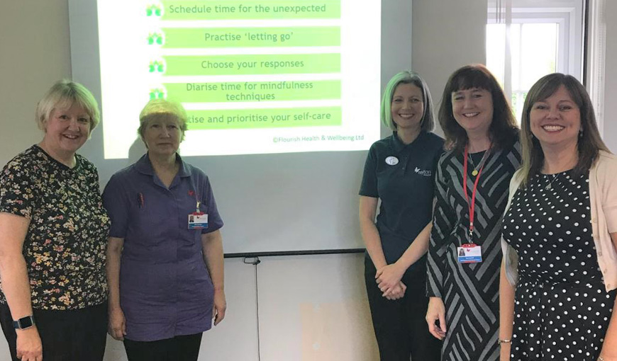 Lorraine Checklin - Flourish Health & Wellbeing - The Myton Hospices - Warwickshire - Coventry - Leamington Spa - Rugby - Health and Wellbeing Week 2019