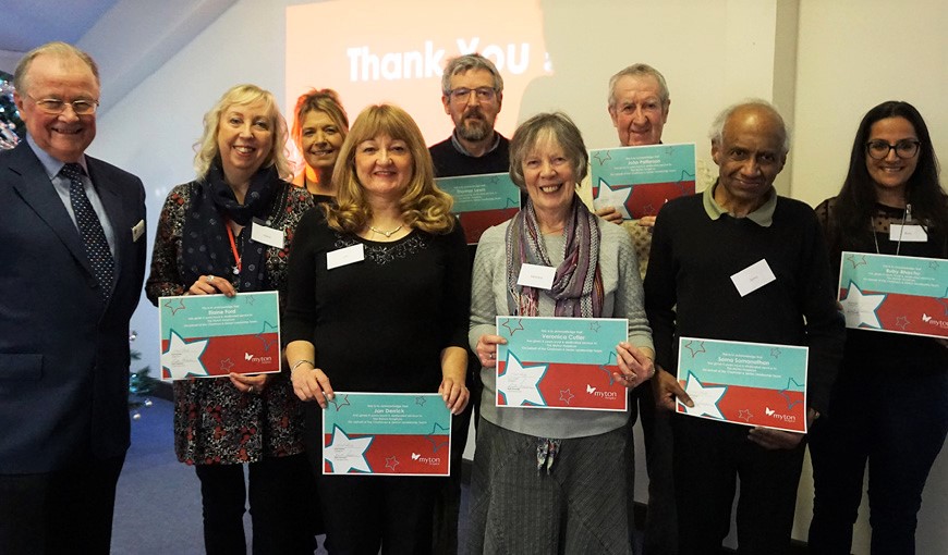 Long Service Awards - Volunteering - The Myton Hospices - Warwickshire - Coventry - Rugby - Leamington Spa - Volunteers