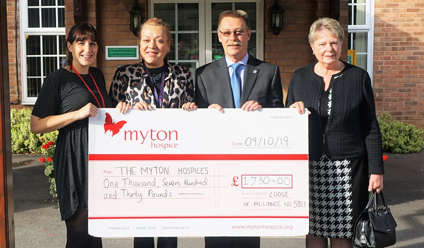 Lodge of Alliance no.5811 - The Myton Hospices - Warwickshire - Coventry - Rugby - Leamington Spa - Fundraising