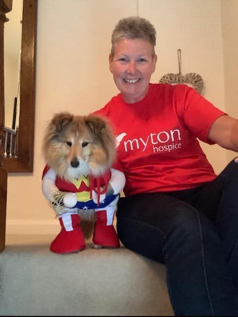 Super fundraiser Rachel Thorpe and her dog Dolly Myton Mountain