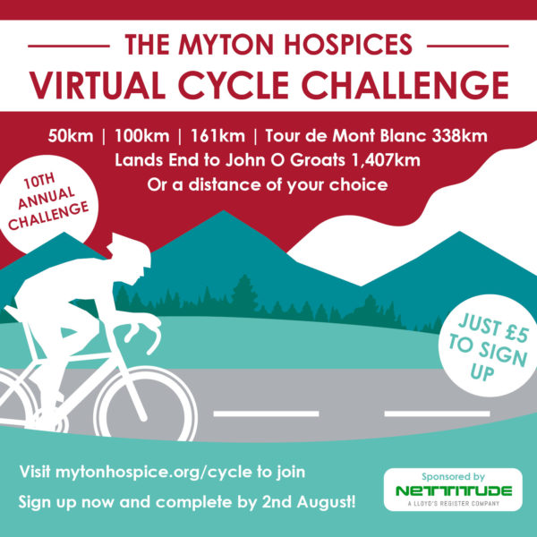 The Myton Hospices Virtual Cycle Challenge - Social Media Squrare