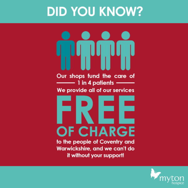 The Myton Hospices - Shops - Funding - Patients - Infographic - Warwickshire - Coventry - Rugby - Leamington Spa