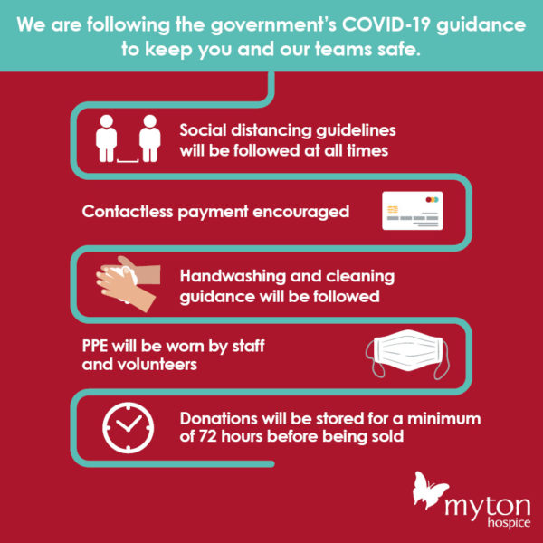 The Myton Hospices - Warwick - Rugby - Leamington Spa - Coventry - Shop - Myton Shops - Social Distancing Guidance