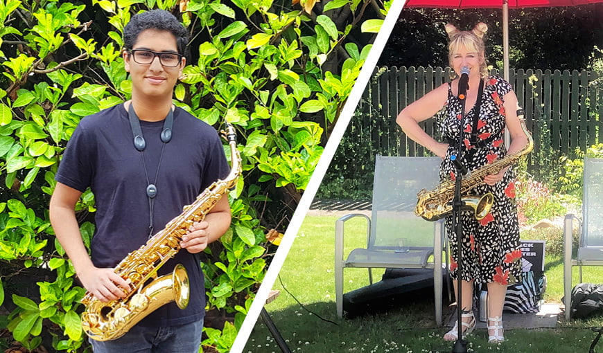 Rahul Bains - Lizzi - The Myton Hospices - Warwick - Leamington Spa - Rugby - Coventry - Music - Performance - Lockdown - Saxophone