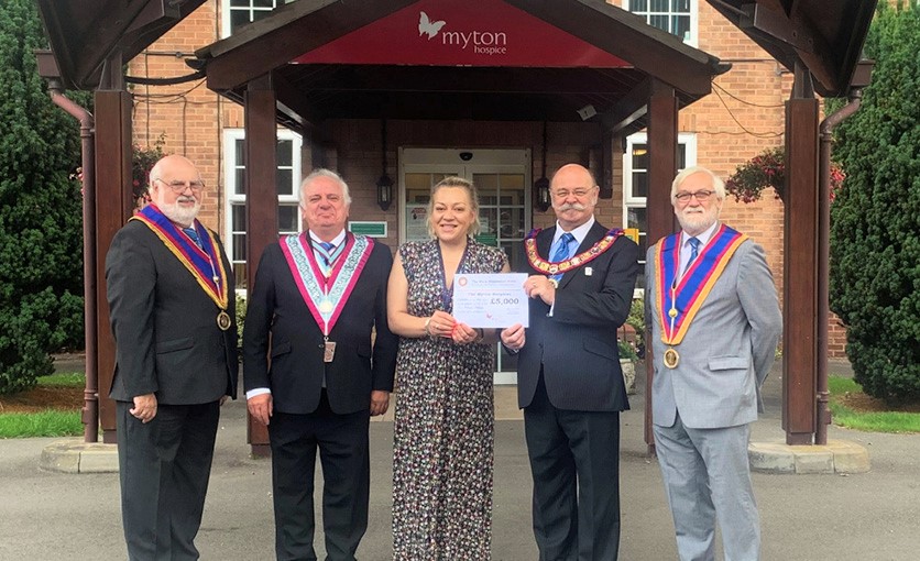 The Myton Hospices - Myton Hospice - Mark Master Masons - Donation - Warwickshire - Warwick - Coventry - Leamington Spa - Rugby