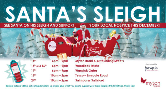 The Myton Hospices - Santas Sleigh - 2021 Mid Page Banner