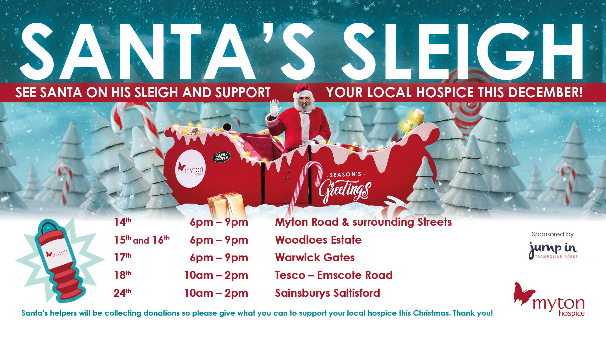 The Myton Hospices - Santas Sleigh - 2021 Mid Page Banner