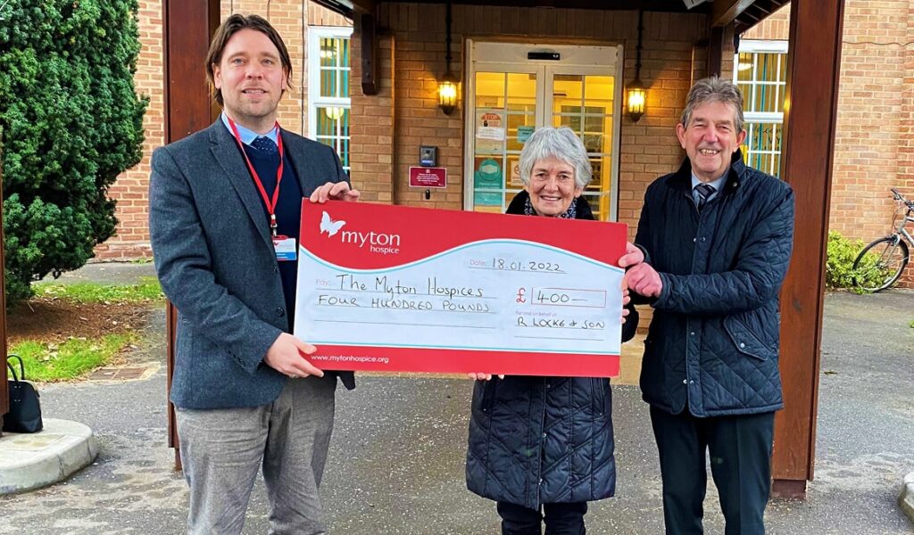 The Myton Hospices - News - R.Locke & Son donate award money