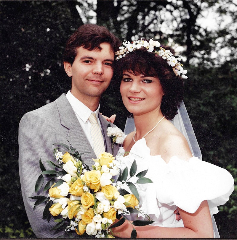 Andy and Helen Smith on their Wedding Day