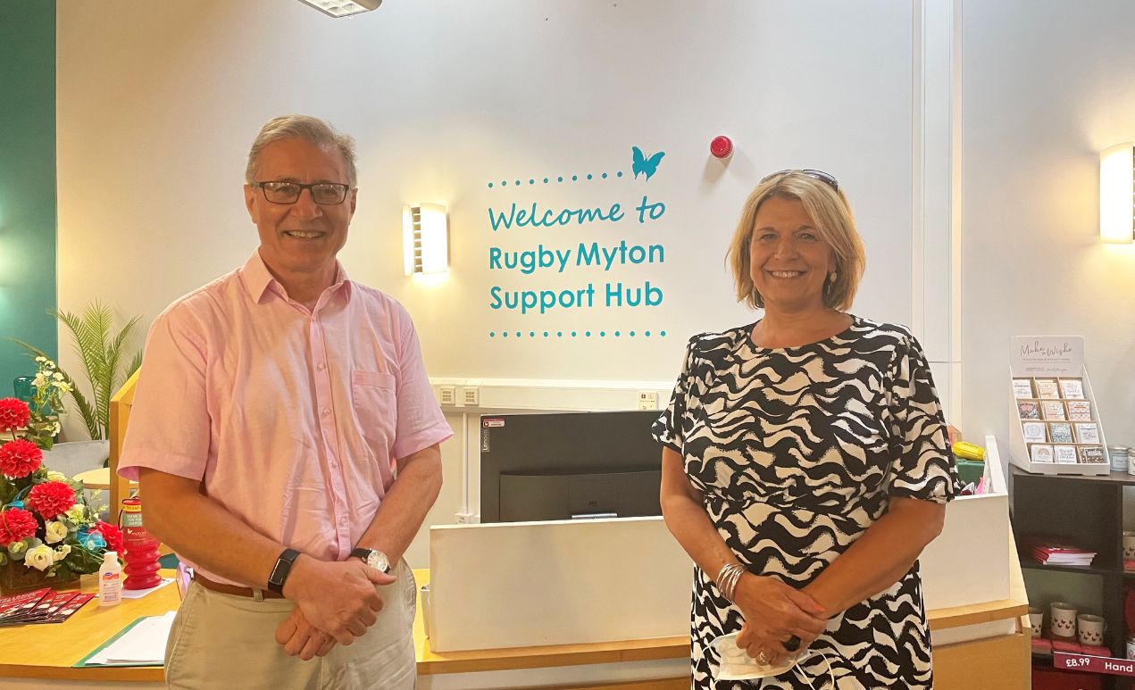 MP for Rugby, Mark Pawsey, with CEO Ruth Freeman at Rugby Support Hub