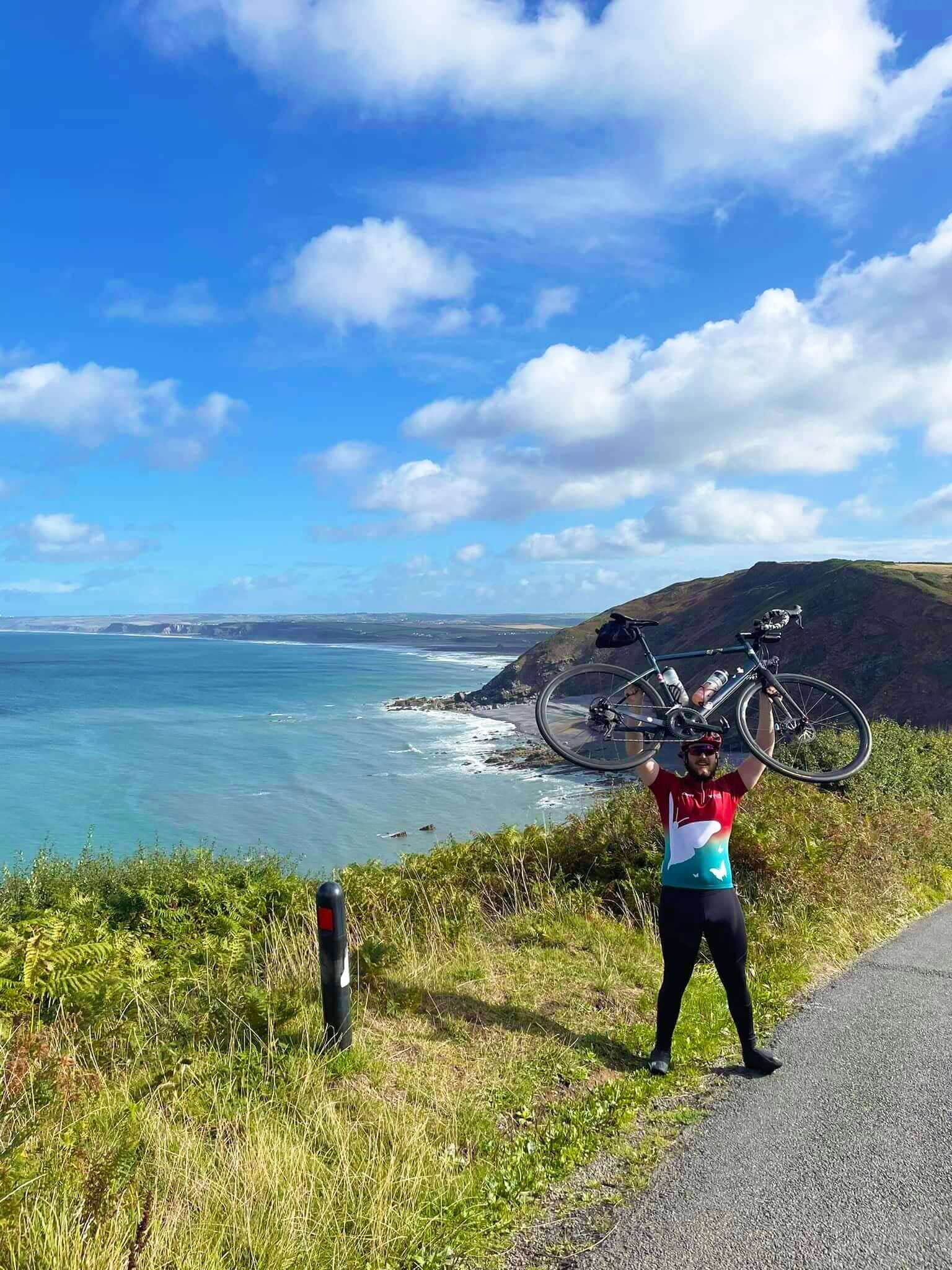 local lad on the coast with his bike