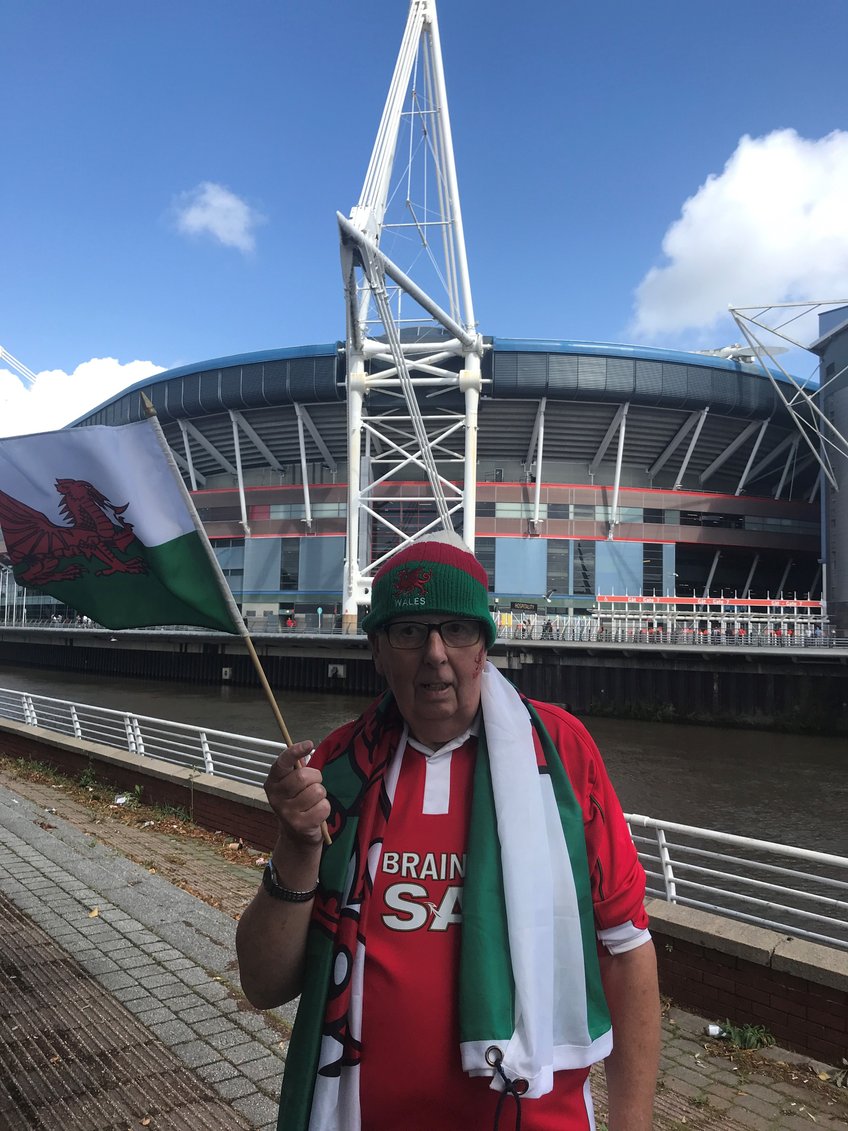 The Myton Hospices - Charles outside stadium