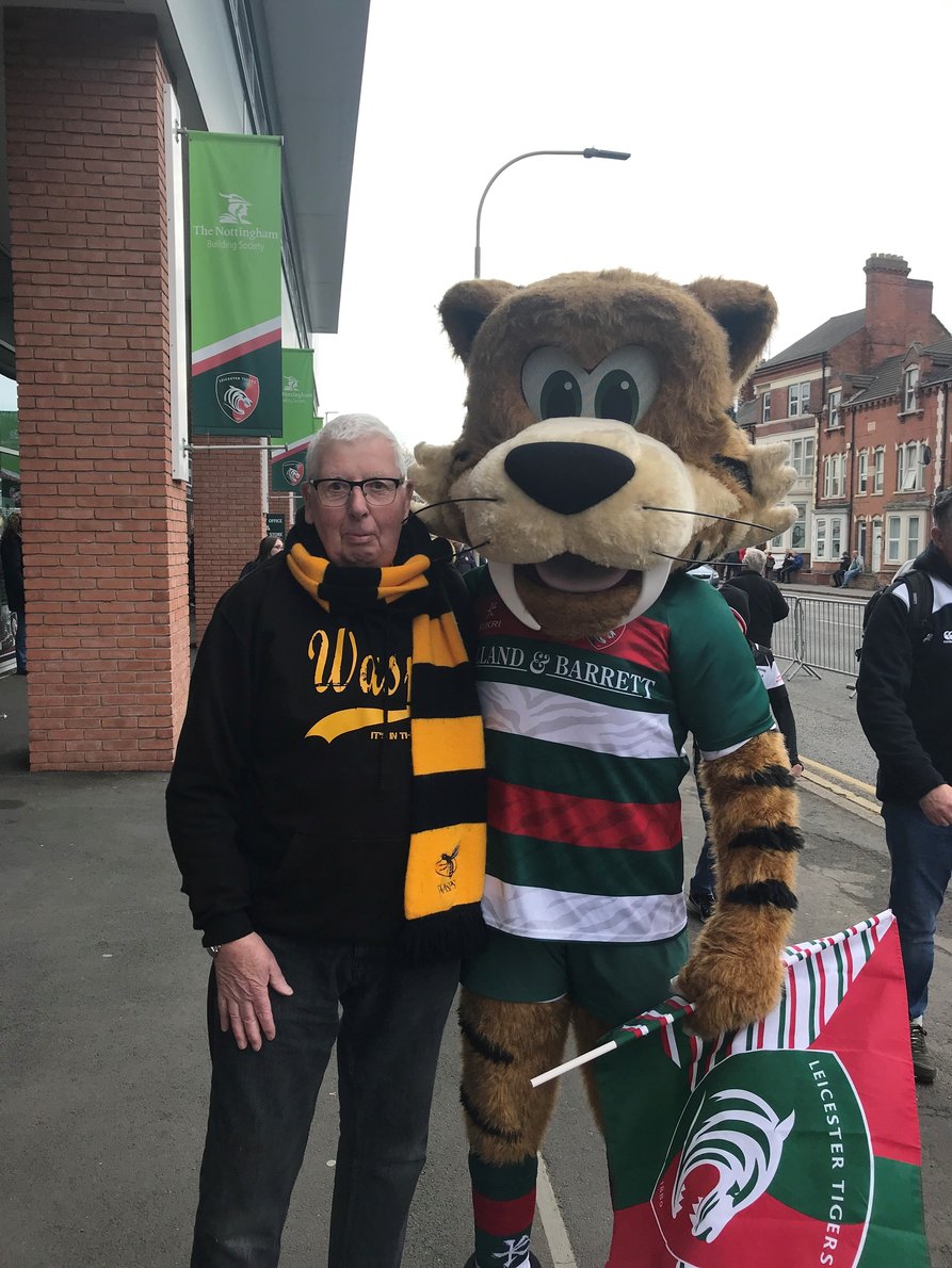 The Myton Hospices - Charles with Leicester Tiger mascot