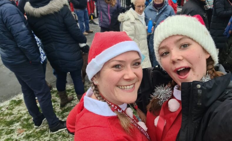 The Myton Hospices - Debbie and Kimmy at Santa Dash