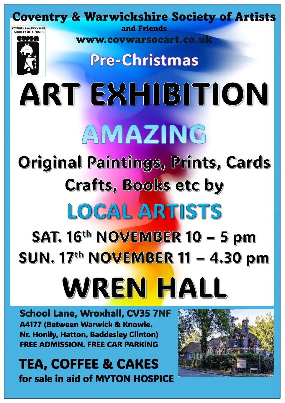 The Myton Hospice - Pre - Christmas Art Exhibition Event Poster