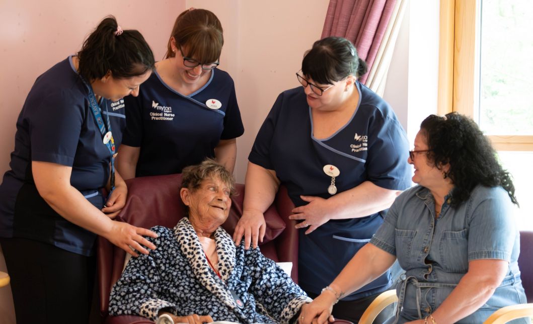 The Myton Hospices - Blog Header - Patient with Nurses