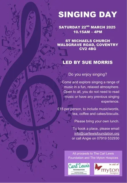 The Myton Hospices - Community Event Singing Day Poster