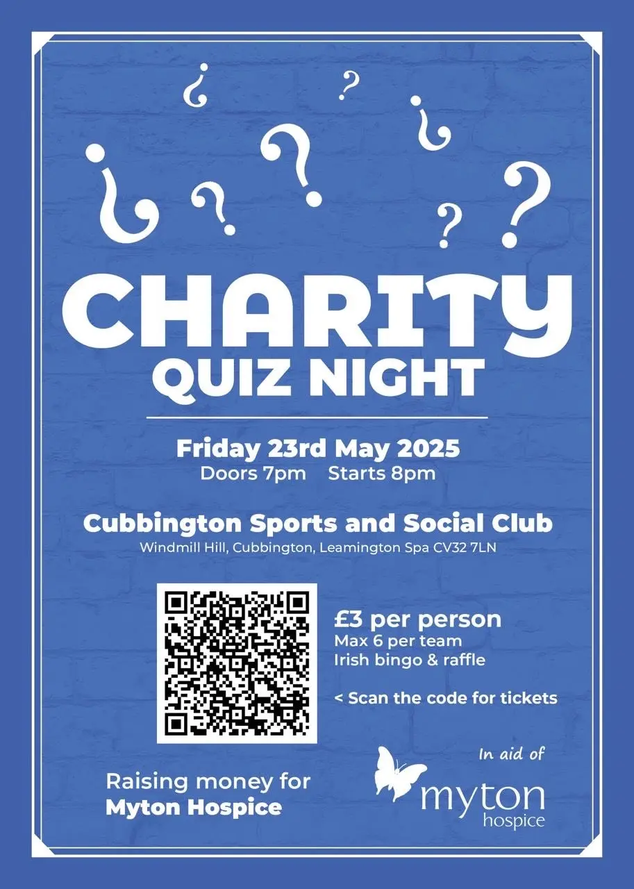 The Myton Hospices - Community Event - Charity Quiz Night Poster