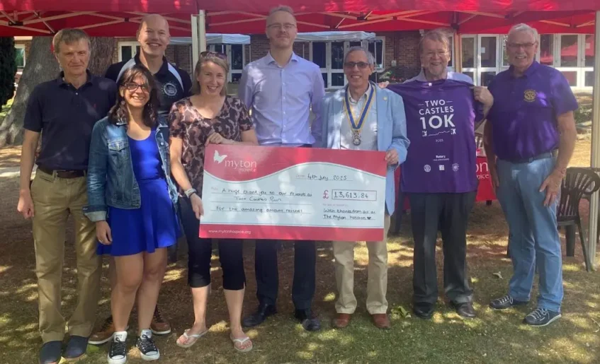 The Myton Hospices - Two Castles 10K Charity Partner Cheque Presentation