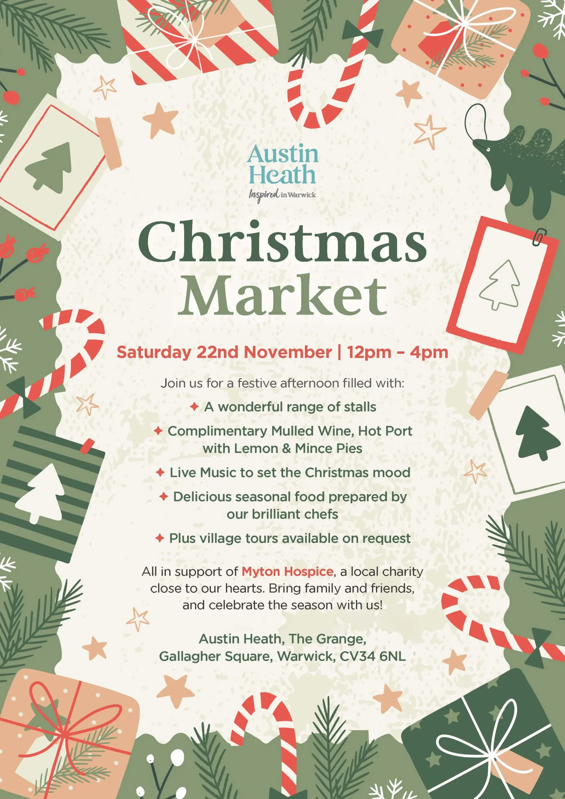 The Myton Hospices - Austin Heath Christmas Market Poster