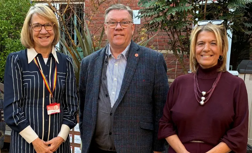 The Myton Hospices - Hospice UK Chair, Paul Jennings, Ruth Freeman and Sarah Faulkner at Coventry Myton Hospice