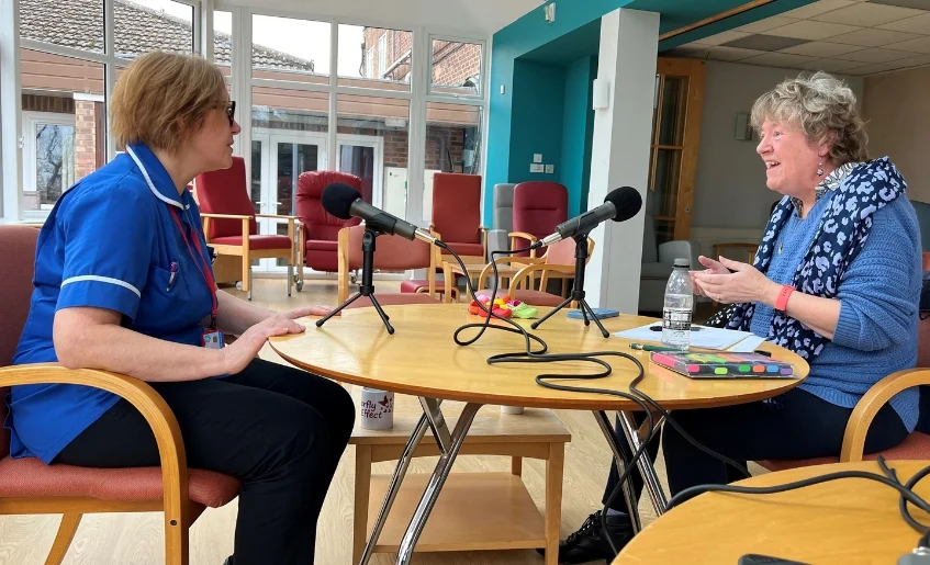 The Myton Hospices - Senior Staff Nurse Julie Cooke with Gill Phillips