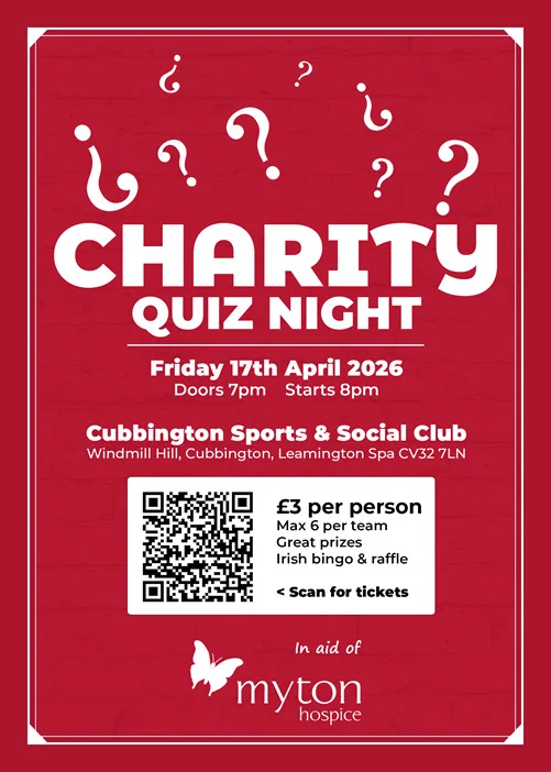 The Myton Hospices - Community Event - Charity Quiz Night Poster