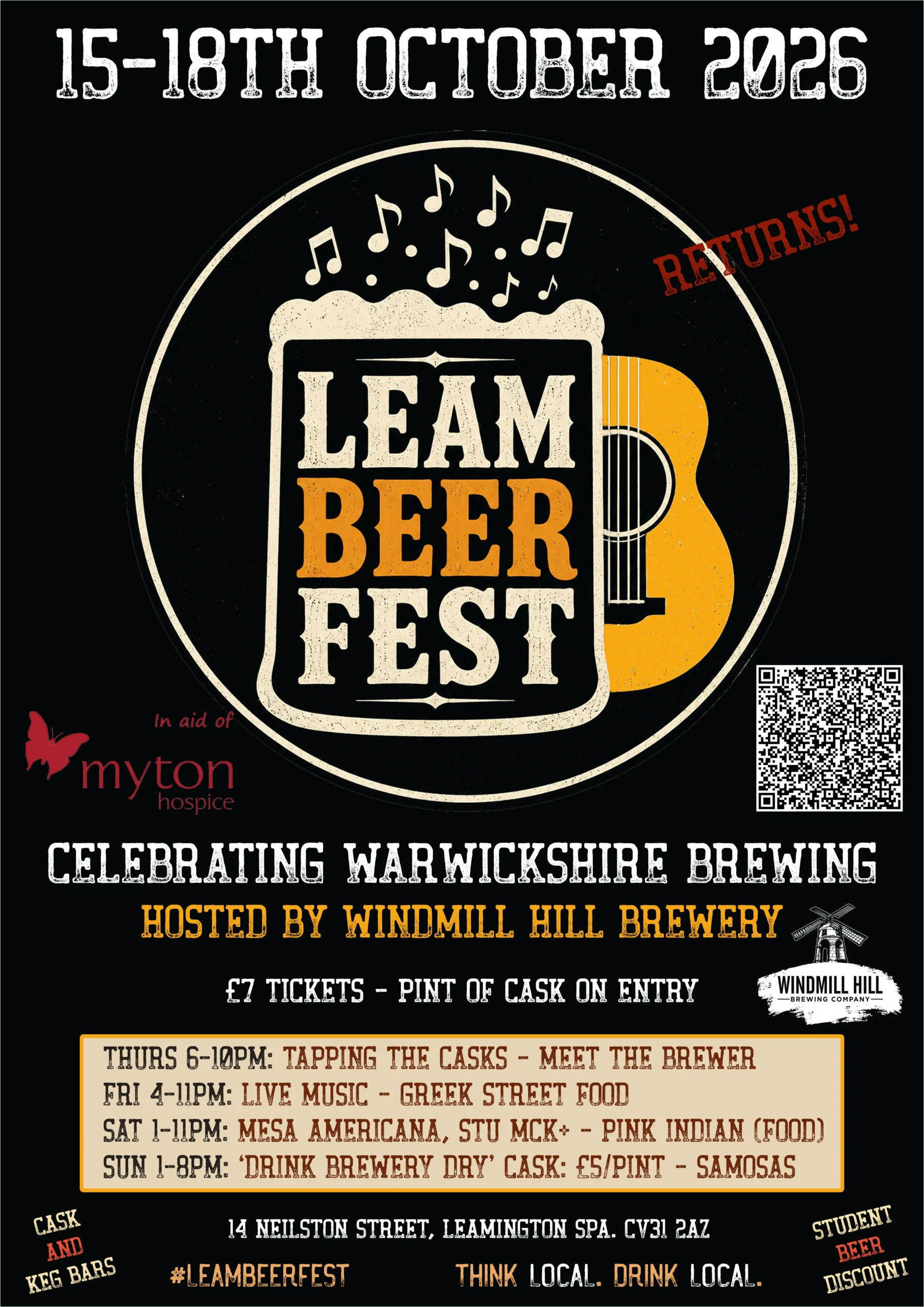 The Myton Hospices - Community Event Poster - Leam Beerfest