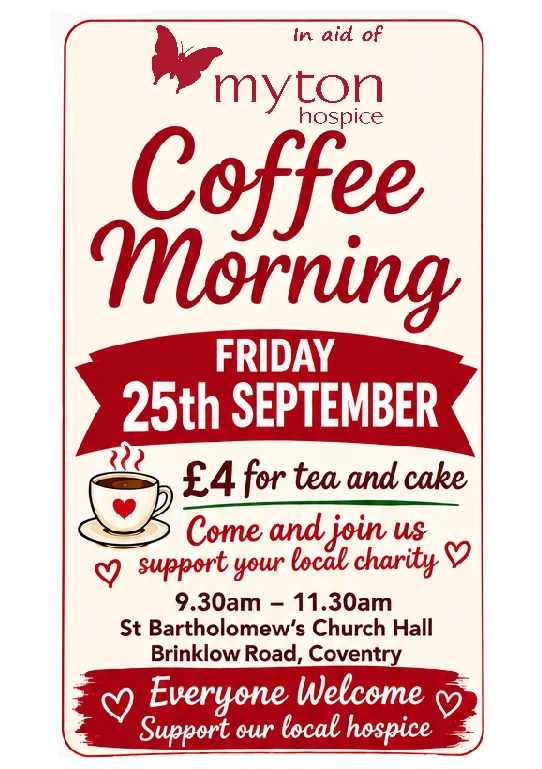 The Myton Hospices - Community Event Poster - Coffee Morning